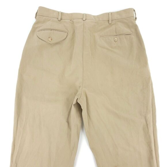 VINTAGE Polo Ralph Lauren 90s Tailored Pleated Cuffed Chino Pant 34 Old Money - Picture 6 of 8